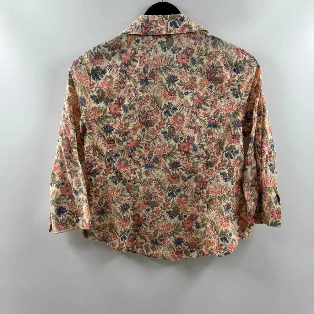 Talbots Petites Floral Button-Up Top – Women’s S